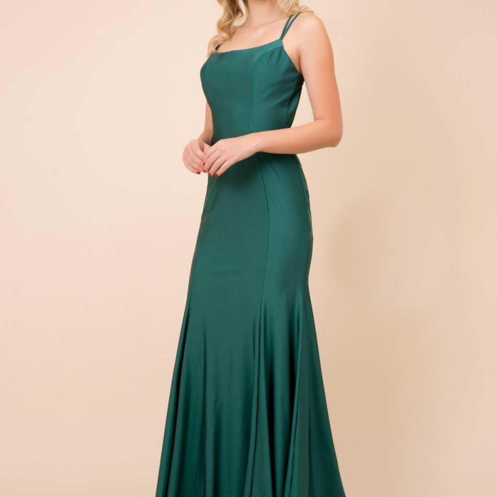 Spaghetti Strap Open Back Sheath Dress NXC301